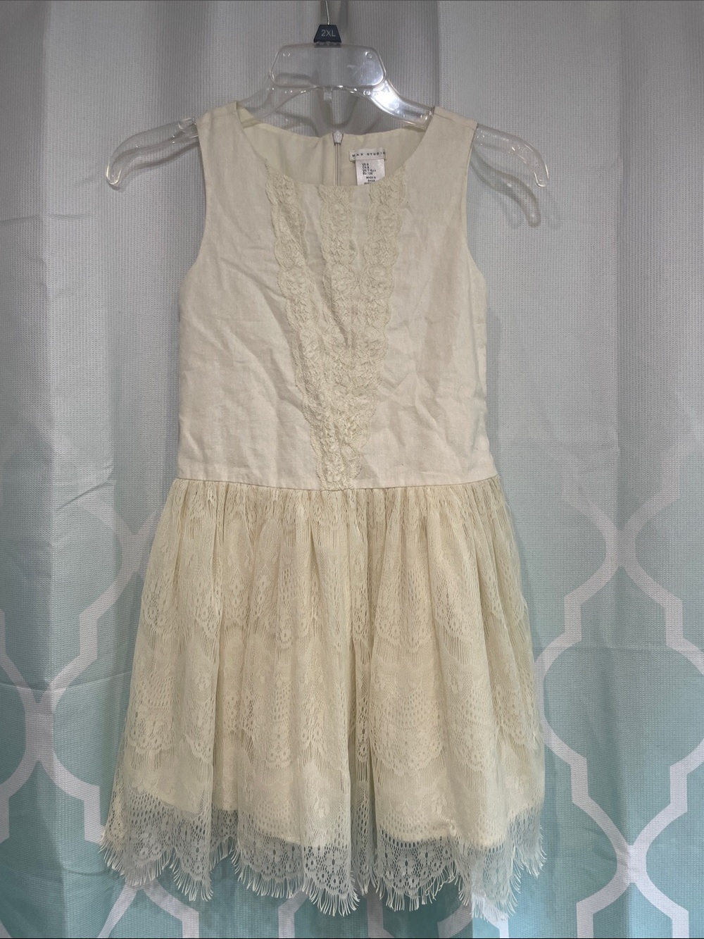 Max Studio Cream Lace Trim Party Dress